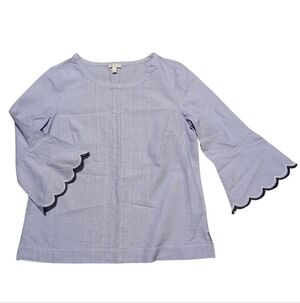 Talbots Women's Size Small Striped Blue and White Top